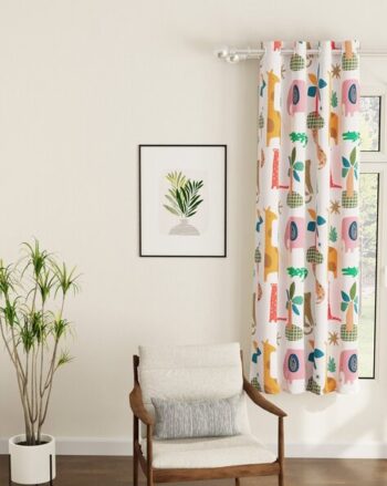 Graphic Print Window Curtains