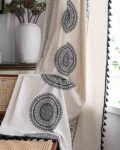 Printed Eyelets Door Curtain with Tassels