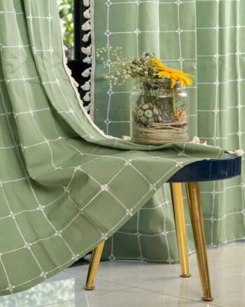 Embroidered Window Curtain with Tassels
