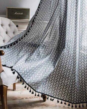 Chevron Print Eyelet Window Curtain