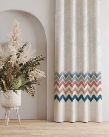Set of 2 Chevron Print Widow Curtains