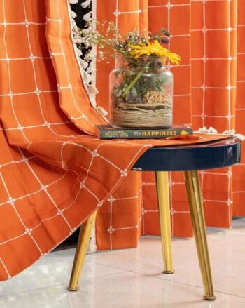 Embroidered Window Curtain with Tassels