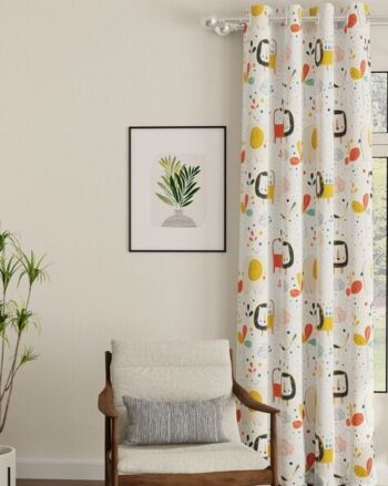 Graphic Print Door Curtain