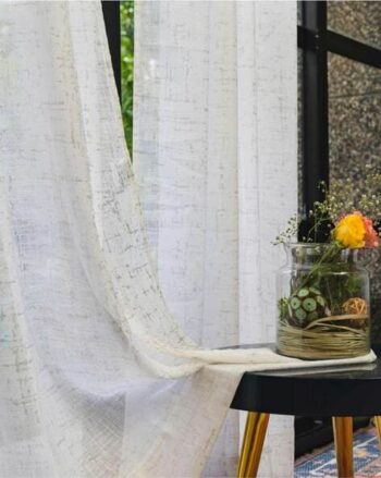 Set of 2 Printed Sheer Window Curtains