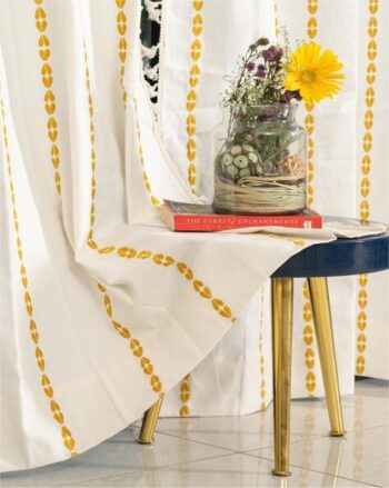 Embroidered Window Curtain with Tassels