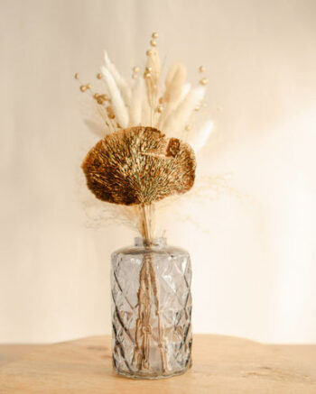 Vivid Glass Vase with Bunch