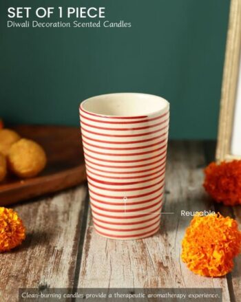 Spiral Cylindrical Ceramic Candle