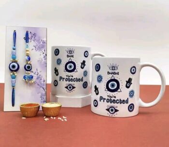 Designer Rakhis with Ceramic Bhaiya Bhabhi Mugs (Copy)